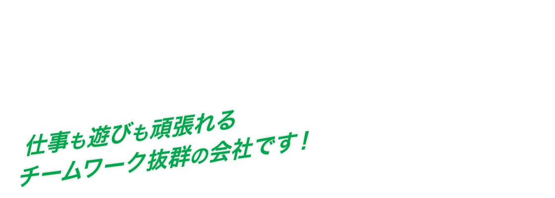 仕事も遊びも頑張れる!チームワーク抜群の会社です！